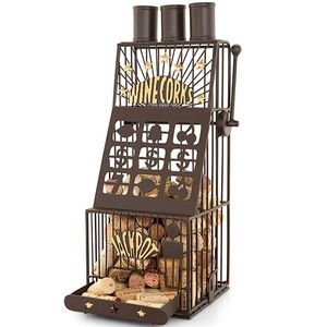 Black Metal Wine Cork Holder